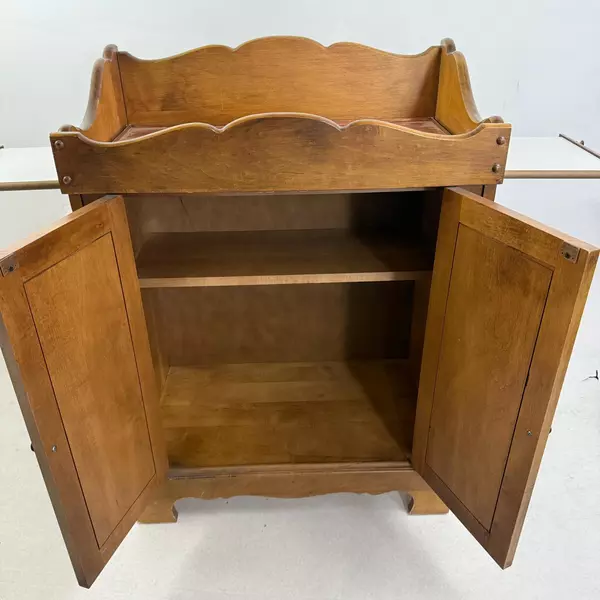 Vintage Butler Wooden Dry Sink Cabinet 35" Tall Solid Wood Storage