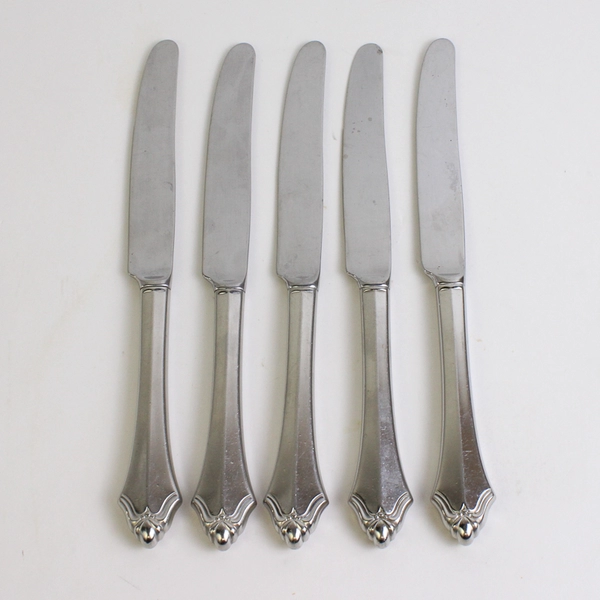 Lot Of 5 Oneida Silver Kenwood (Stainless) Fatware Dinner Knives 9.5" Long