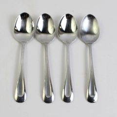Oneida Satin Sand Dune 4 Piece Set Oval Soup Spoons 6.75 Inches Frosted Indent