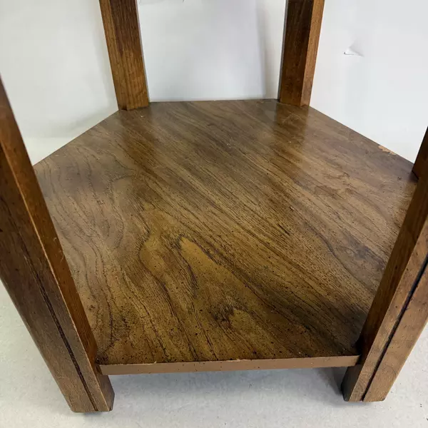 Hexagon Glass Coffee Table 23" Modern Accent Side Table Contemporary Design