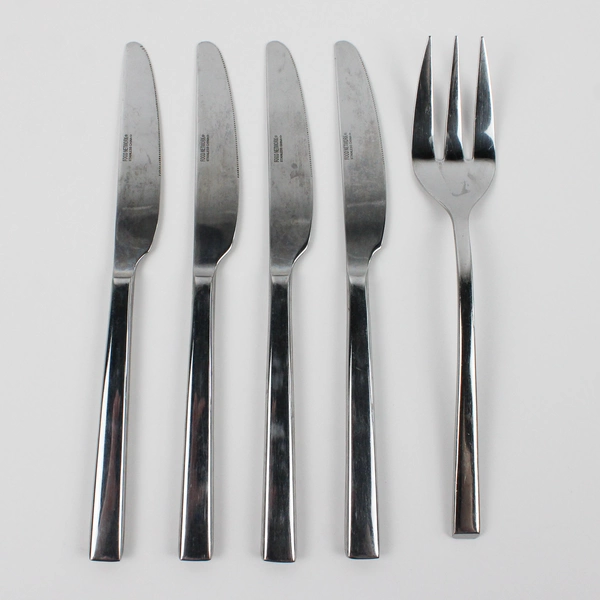 Lot Of 5 Food Network Chive (Stainless) Flatware 4 Dinner Knives 1 Serving Fork