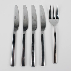 Lot Of 5 Food Network Chive (Stainless) Flatware 4 Dinner Knives 1 Serving Fork