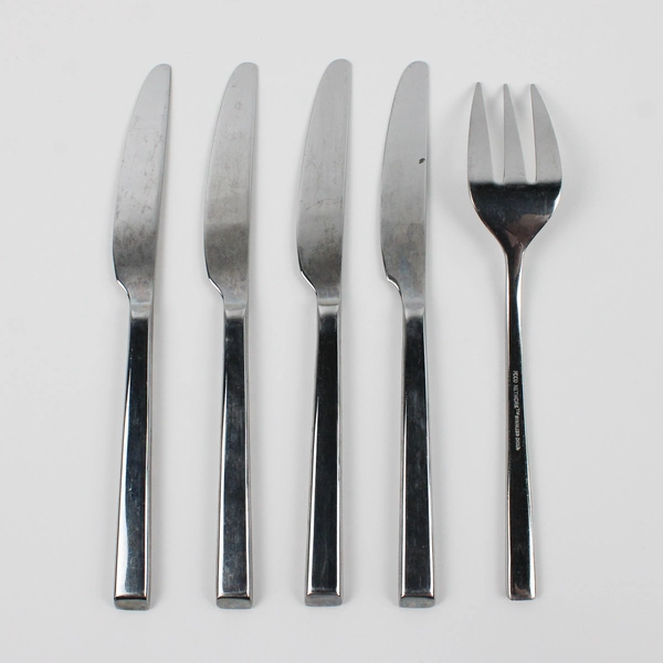 Lot Of 5 Food Network Chive (Stainless) Flatware 4 Dinner Knives 1 Serving Fork