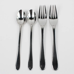 Lot Of 4 Lenox Stratton-Bayfront Drive (Stainless) Flatware 2 Iced Tea & 2 Fork