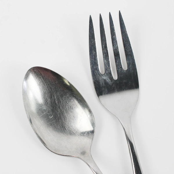 Lot Of 2 Oneida Silver Rose Duet (Stainless) Flatware Serving Set (Spoon & Fork)