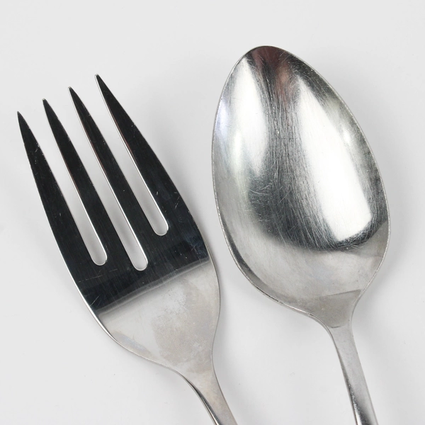 Lot Of 3 Oneida Silver Rose Duet (Stainless) Flatware Serving Spoon & 2 Fork