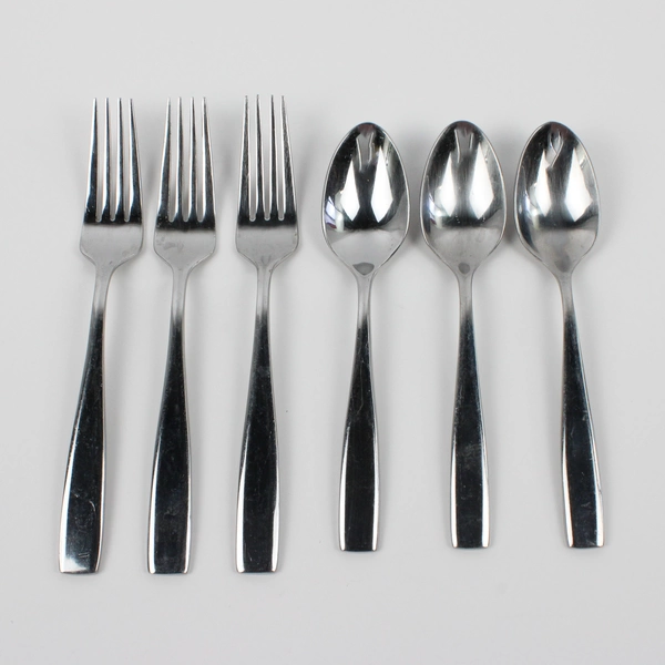 Set of 6 Oneida Continum Forks & Spoons Stainless Steel Glossy Finish