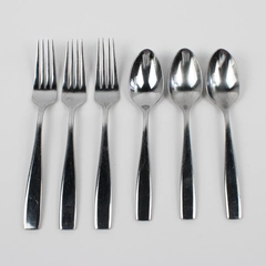 Set of 6 Oneida Continum Forks & Spoons Stainless Steel Glossy Finish