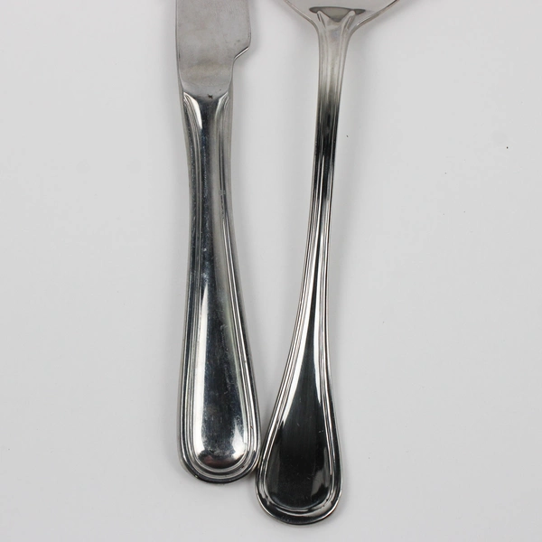 Lot Of 2 Wallace Silver Royal Thread Flatware Wedding Cake Knife & Serving Spoon