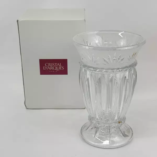 Cristal d' Arques Carthage Lead Crystal Hurricane Pillar Candleholder NIB 9.75"