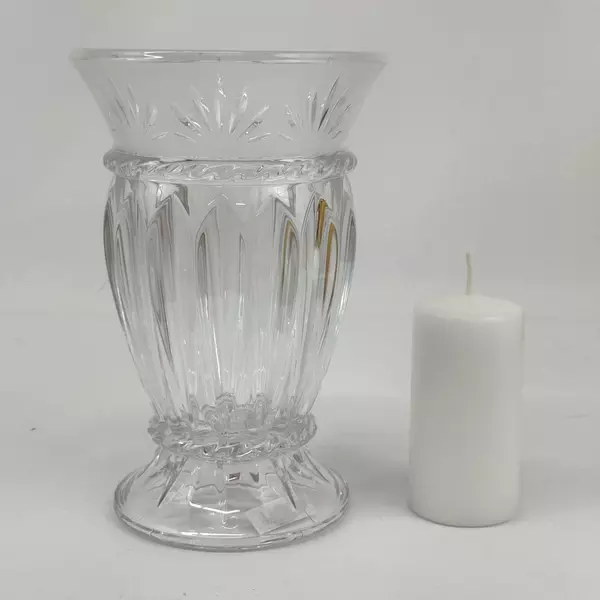 Cristal d' Arques Carthage Lead Crystal Hurricane Pillar Candleholder NIB 9.75"