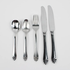 Lot Of 5 Oneida Silver Helena (Stainless) Flatware Dinner Knives/Fork & 2 Spoons