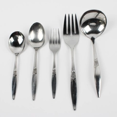 Lot Of 5 Oneida Silver Highland Rose (Stainless) Flatware Ladle 2 Spoons 2 Forks
