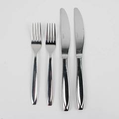 Lot Of 4 Cambridge Silver Seine (Stainless) Flatware 2 Dinner Knives Salad Forks