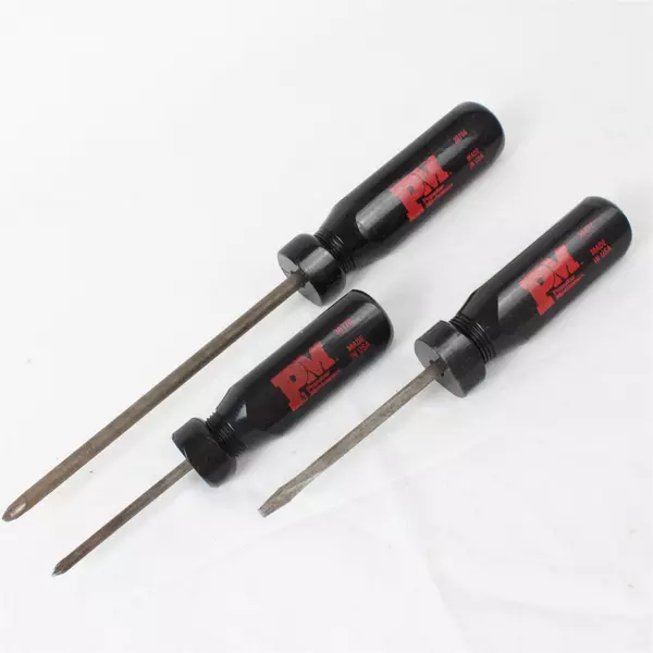 Lot Of 3 PM Popular Mechanics Black Screwdrivers Made in USA TOOLS