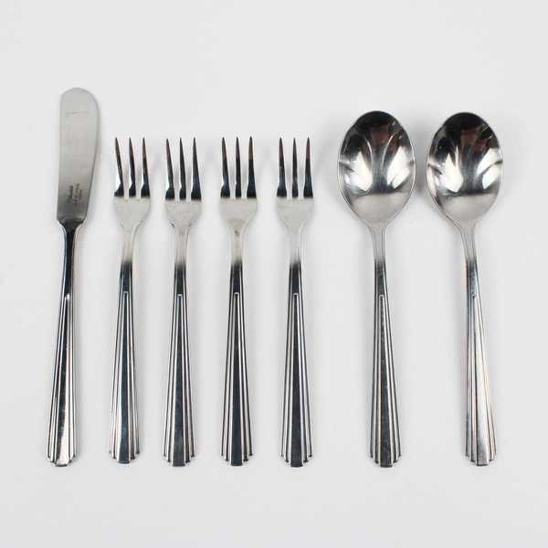 Lot Of 7 Splendide Manhattan (Stainless) Flatware Sugar Spoon, Cocktail, Butter