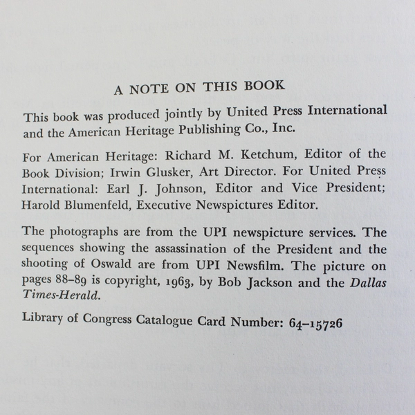 Four Days The Historical Record of the Death of President Kennedy 1964 HC