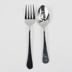 Lot Of 2 Splendide Cirrus (Stainless) Flatware Serving Fork & Serving Spoon