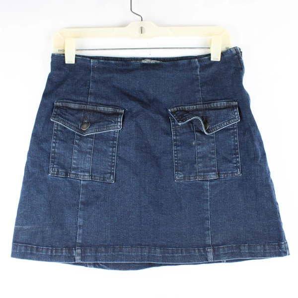 Abound Women's S Denim Skirt with Pockets and Side Zipper