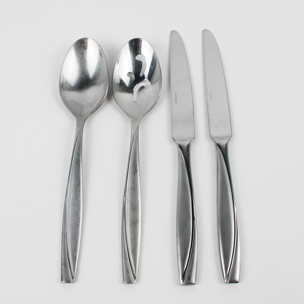 Lot Of 4 Oneida Silver Camlynn Cleo (Stainless) Flatware 2 Serving Spoons Knives
