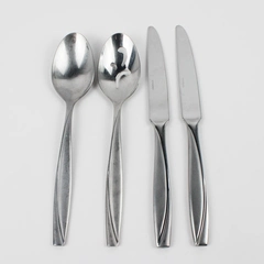 Lot Of 4 Oneida Silver Camlynn Cleo (Stainless) Flatware 2 Serving Spoons Knives