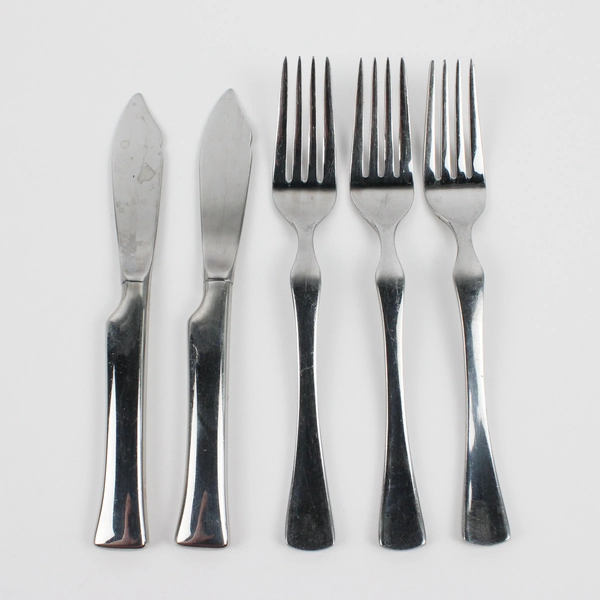 Lot Of 5 Oneida Silver Moda (Stainless) Flatware 3 Salad Forks 2 Butter Knife