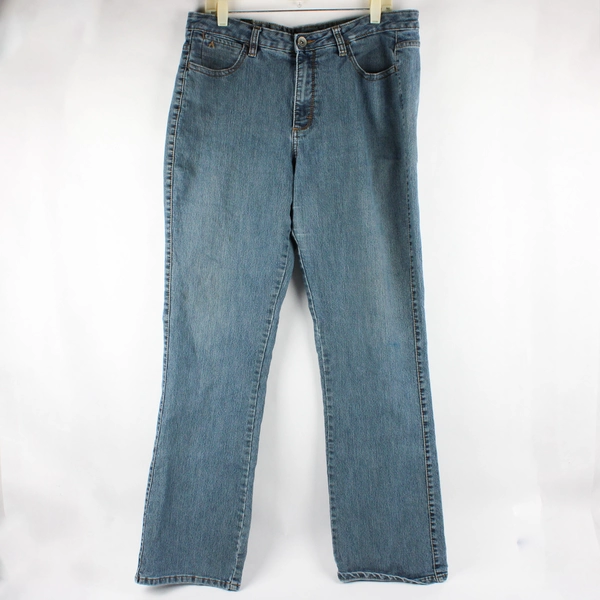 Aura By Wrangler Women's 16 Tall Blue Bootcut Stretch Denim Jean