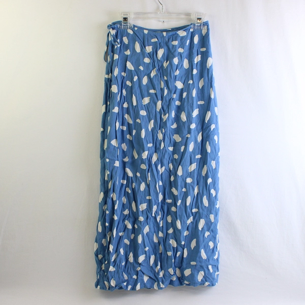 Reformation Blue and White Spotted Midi Wrap Skirt Women's Size 2