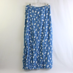 Reformation Blue and White Spotted Midi Wrap Skirt Women's Size 2