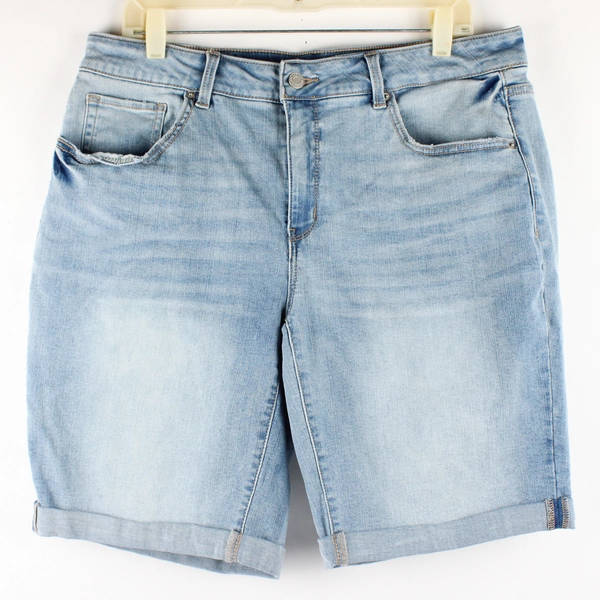 Time & Tru Women's 16 Cuffed Stretch Denim Shorts