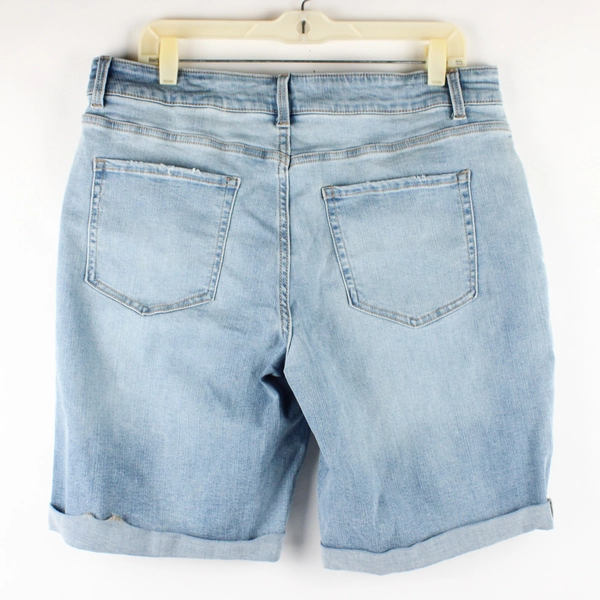 Time & Tru Women's 16 Cuffed Stretch Denim Shorts