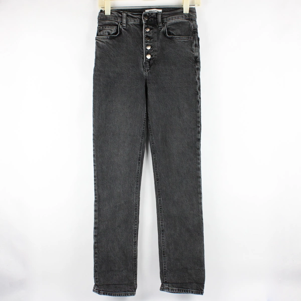 Reformation Women's Gray Skinny Jeans Size 25 High Waist Button-Up Slim Fit