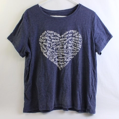 EV1 US States Heart Graphic Blue T-Shirt Women's XXL