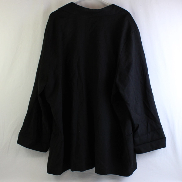 Roaman's Black Button-Front Blazer Women's Size 3X FLAWED