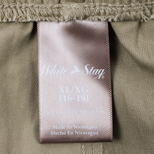 White Stag Women's Khaki Elastic Waist Pants Size 16-18 XL