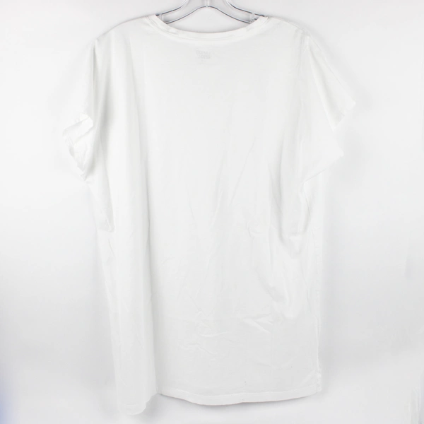 Lands' End Women's XL Cap Sleeve White T-Shirt 100% Cotton