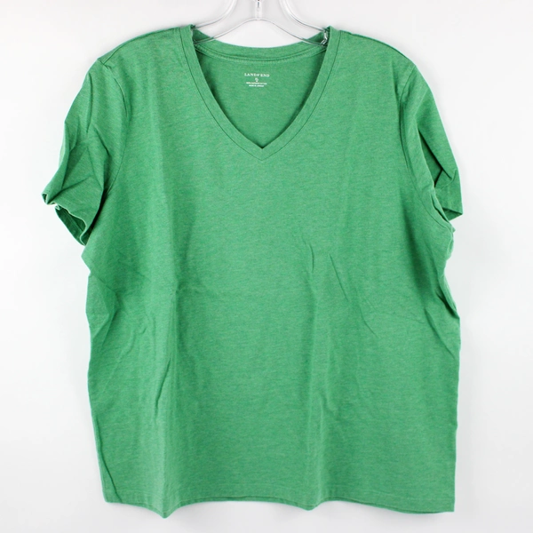 Lands' End Women's XL Green T-Shirt 100% Cotton