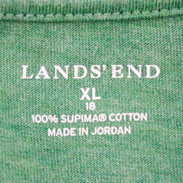 Lands' End Women's XL Green T-Shirt 100% Cotton