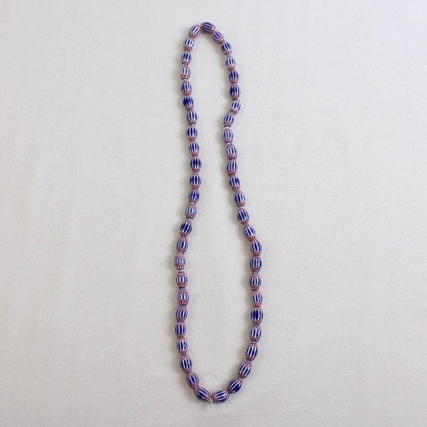 Venetian-Style Chevron Glass Beaded Necklace 13"