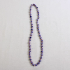 Venetian-Style Chevron Glass Beaded Necklace 13"