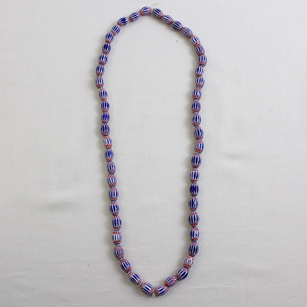 Venetian-Style Chevron Glass Beaded Necklace 13" FLAWED
