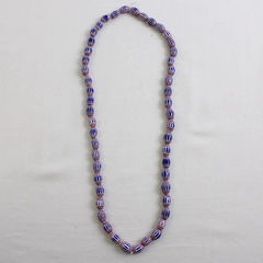 Venetian-Style Chevron Glass Beaded Necklace 13" FLAWED