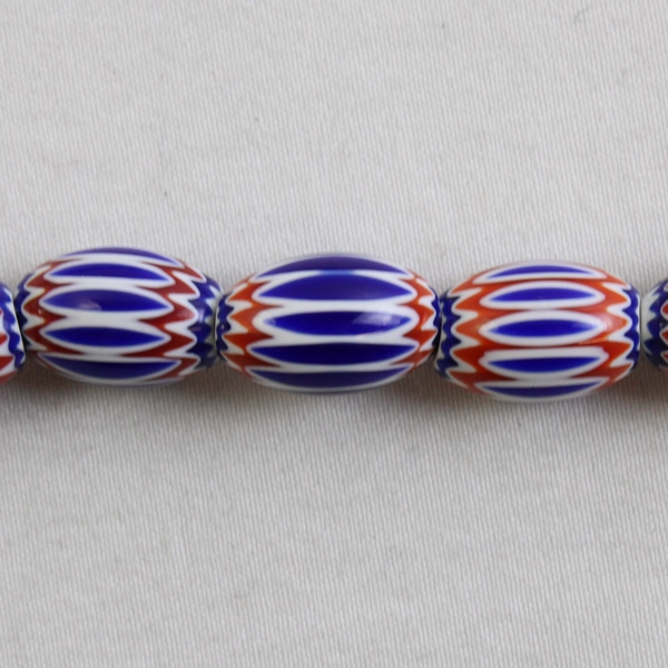 Venetian-Style Chevron Glass Beaded Necklace 13" FLAWED