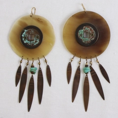 Chinese Coin Boho-Style Dangle Drop Earrings