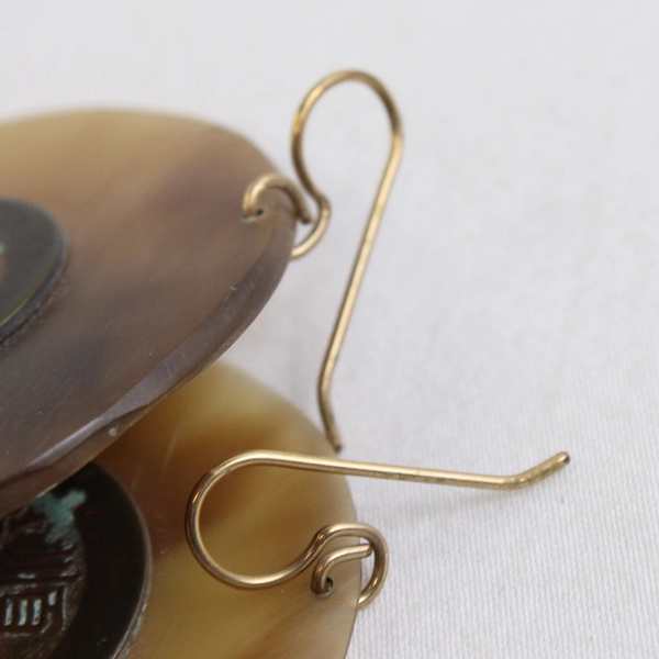 Chinese Coin Boho-Style Dangle Drop Earrings