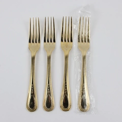 Lot Of 4 Towle Silver Gold Bateman (Gold Electroplate) Flatware Dinner Forks 8"
