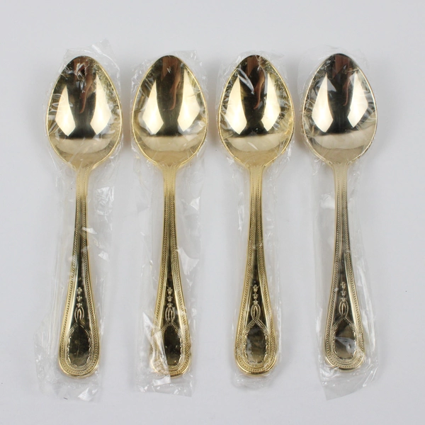 Lot Of 4 Towle Silver Gold Bateman (Gold Electroplate) Flatware Soup Spoons