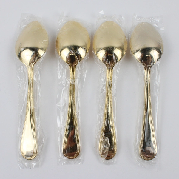 Lot Of 4 Towle Silver Gold Bateman (Gold Electroplate) Flatware Soup Spoons