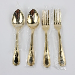 Lot Of 4 Towle Silver Gold Bateman (Gold Electroplate) Flatware 2 Spoon 2 Forks