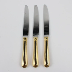 Lot Of 3 Towle Silver Gold Bateman (Gold Electroplate) Flatware Dinner Knives